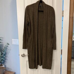 Barefoot Dreams Cozychic Lite Petite Medium Long Cardigan Green
